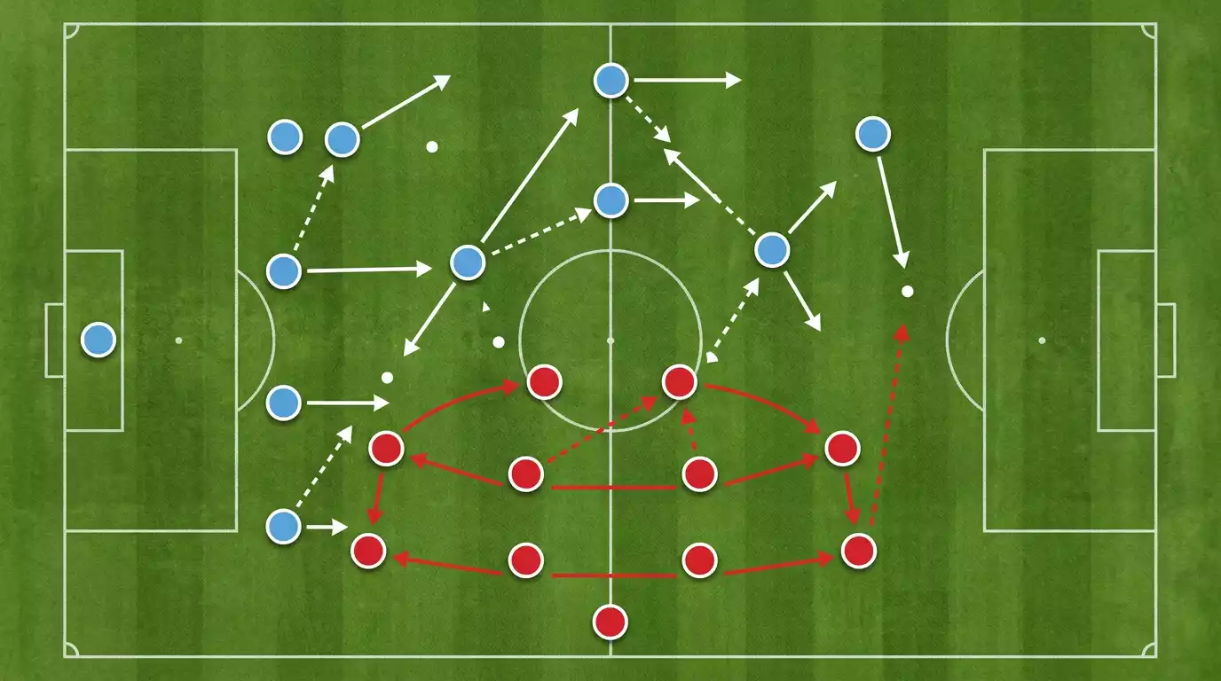 Tactical chalkboard view of Argentina versus Austria matchup